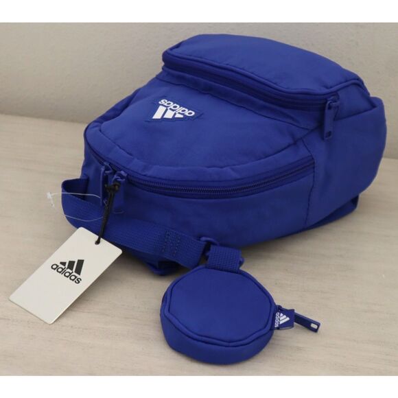 Adidas IU9283 Unisex Semi Lucid Blue Must Have Mini Backpack w/Coin Pouch - Picture 8 of 15